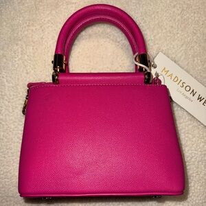 Madison West Women’s Pink Mini Bag with Structured Design, NEW